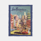Klassieke San Francisco Kabeltram Reisposter Kunst Fleece Deken (Voorkant)