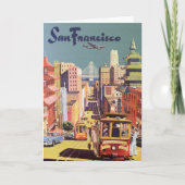 Klassieke San Francisco Kabeltram Reisposter Kunst Kaart (Voorkant)