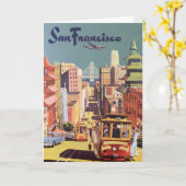 Klassieke San Francisco Kabeltram Reisposter Kunst Kaart (Gele Bloem)