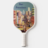 Klassieke San Francisco Kabeltram Reisposter Kunst Pickleball Paddle (Achterkant)