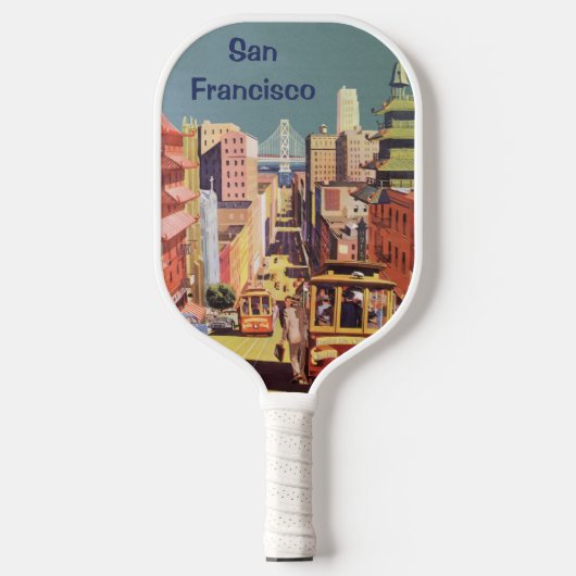Klassieke San Francisco Kabeltram Reisposter Kunst Pickleball Paddle (Voorkant)