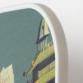 Klassieke San Francisco Kabeltram Reisposter Kunst Pickleball Paddle (Links Detail)