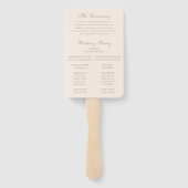 Klassieke Sandy Neutral Elegant Wedding Programma Handwaaier (Achterkant)