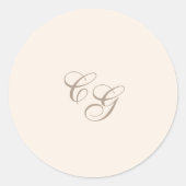 Klassieke Sandy Neutral Elegant Wedding Ronde Sticker (Voorkant)