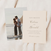 Klassieke Sandy Neutrale Elegante Bruiloft Save The Date