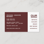 Klassieke Sangria, Auto Mechanic & Reparaties Visitekaartje (Achterkant)