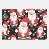 Klassieke Santa Candy Cane Rood Groen Kerstcadeau Inpakpapier Vel (Voorkant 2)