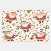 Klassieke Santa Candy Canes kerstpatroon Inpakpapier Vel (Voorkant 3)