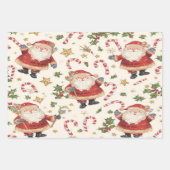 Klassieke Santa Candy Canes kerstpatroon Inpakpapier Vel (Voorkant 2)