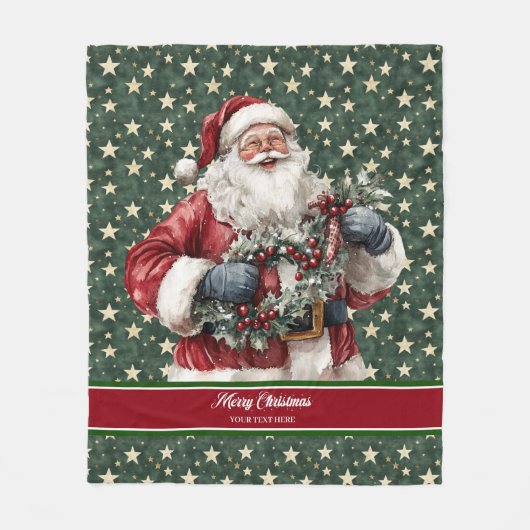 Klassieke Santa Claus Deken in Trendy Kleuren (Voorkant)