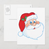 Klassieke Santa Claus Head Feestdagenkaart (Voorkant / Achterkant)