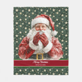 Klassieke Santa Claus Waterverf vakantiedeken Fleece Deken (Voorkant)