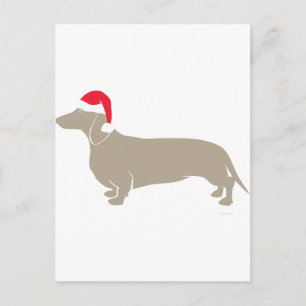 Klassieke Santa Doxie Dachshund Feestdagenkaart