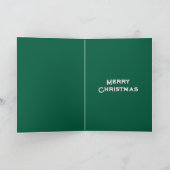 Klassieke Santa Green binnen twee keer controleren Feestdagen Kaart (Binnen)