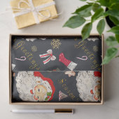 Klassieke Santa Greeting op Noir Tissuepapier (Geschenk)