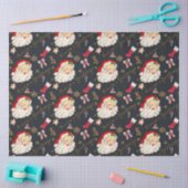 Klassieke Santa Greeting op Noir Tissuepapier (Craft)