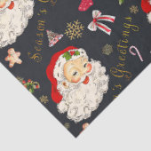 Klassieke Santa Greeting op Noir Tissuepapier (Detail)