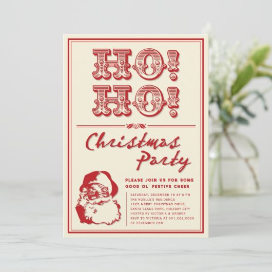 Klassieke  Santa HO HO Kerstfeest Kaart (Staand voorkant)