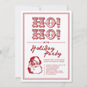 Klassieke Santa HO Holiday Party Uitnodigen Kaart (Voorkant)