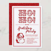 Klassieke  Santa HO Holiday Party Uitnodigen Kaart (Voorkant / Achterkant)