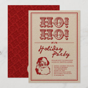 Klassieke  Santa HO Holiday Party Uitnodigen Kaart