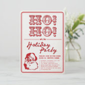 Klassieke Santa HO Holiday Party Uitnodigen Kaart (Staand voorkant)