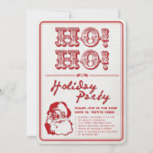 Klassieke Santa HO Holiday Party Uitnodigen Kaart (Voorkant)