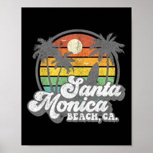 Klassieke Santa Monica Beach Californië Surf Surfi Poster