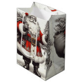 Klassieke Santa Old is goud Medium Cadeauzakje (Voorkant Gekanteld)
