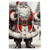 Klassieke Santa Old is goud Medium Cadeauzakje (Achterkant)