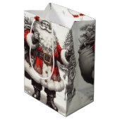 Klassieke Santa Old is goud Medium Cadeauzakje (Achterkant Gekanteld)