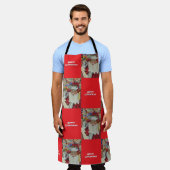 Klassieke Santa Red Controle Het Twee keer Vakanti Schort (Gedragen)