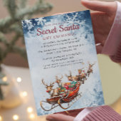 Klassieke Santa Sleigh Secret Santa Winter Party Kaart