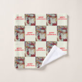 Klassieke Santa White Controle Het Twee keer Vakan Bad Handdoek (Wasdoekje)