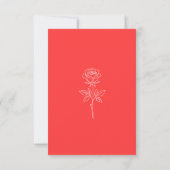 Klassieke sap rode Franse bloemen save the date (Achterkant)