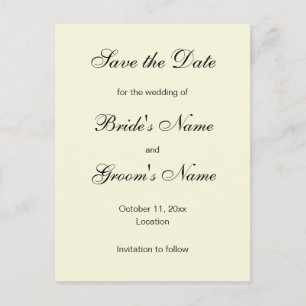 Klassieke Save the Date Briefkaarten in Ivoorkust