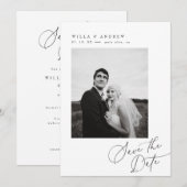 Klassieke Save The Date Foto Kaart Aankondiging (Voorkant / Achterkant)