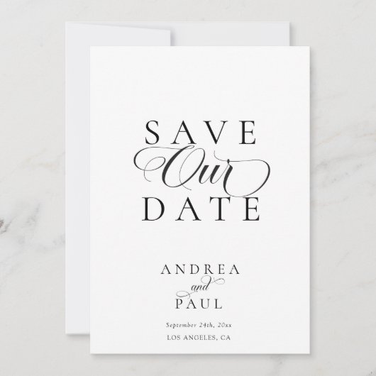 Klassieke Save the Date Kaart (Voorkant)