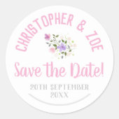 Klassieke 'Save the Date' Ronde Sticker (Voorkant)