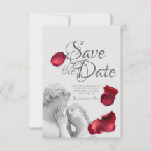Klassieke save the wedding date uitnodiging