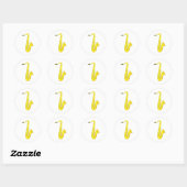 Klassieke saxofoon ronde sticker (Vel)