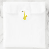 Klassieke saxofoon ronde sticker (Tas)