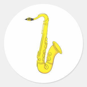 Klassieke saxofoon ronde sticker
