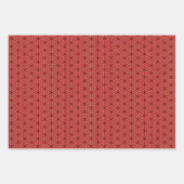 Klassieke Scarlet Rood & Goud 3 Stuk Wrap Set Inpakpapier Vel (Voorkant)