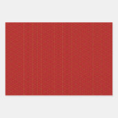 Klassieke Scarlet Rood & Goud 3 Stuk Wrap Set Inpakpapier Vel (Voorkant 3)