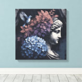 Klassieke scène met gipsombeeld canvas afdruk (Insitu (Houten vloer))