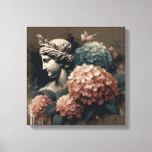 Klassieke scène met gipsombeeld canvas afdruk (Voorkant)