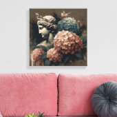 Klassieke scène met gipsombeeld canvas afdruk (Insitu (Woonkamer))