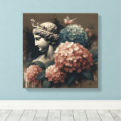 Klassieke scène met gipsombeeld canvas afdruk (Insitu (Houten vloer))