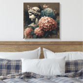 Klassieke scène met gipsombeeld canvas afdruk (Insitu (Slaapkamer))